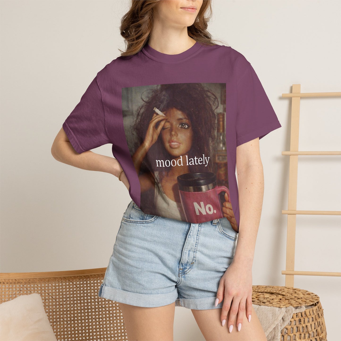 Graphic Tee — 'Mood Lately' Vintage Photo with No. Mug