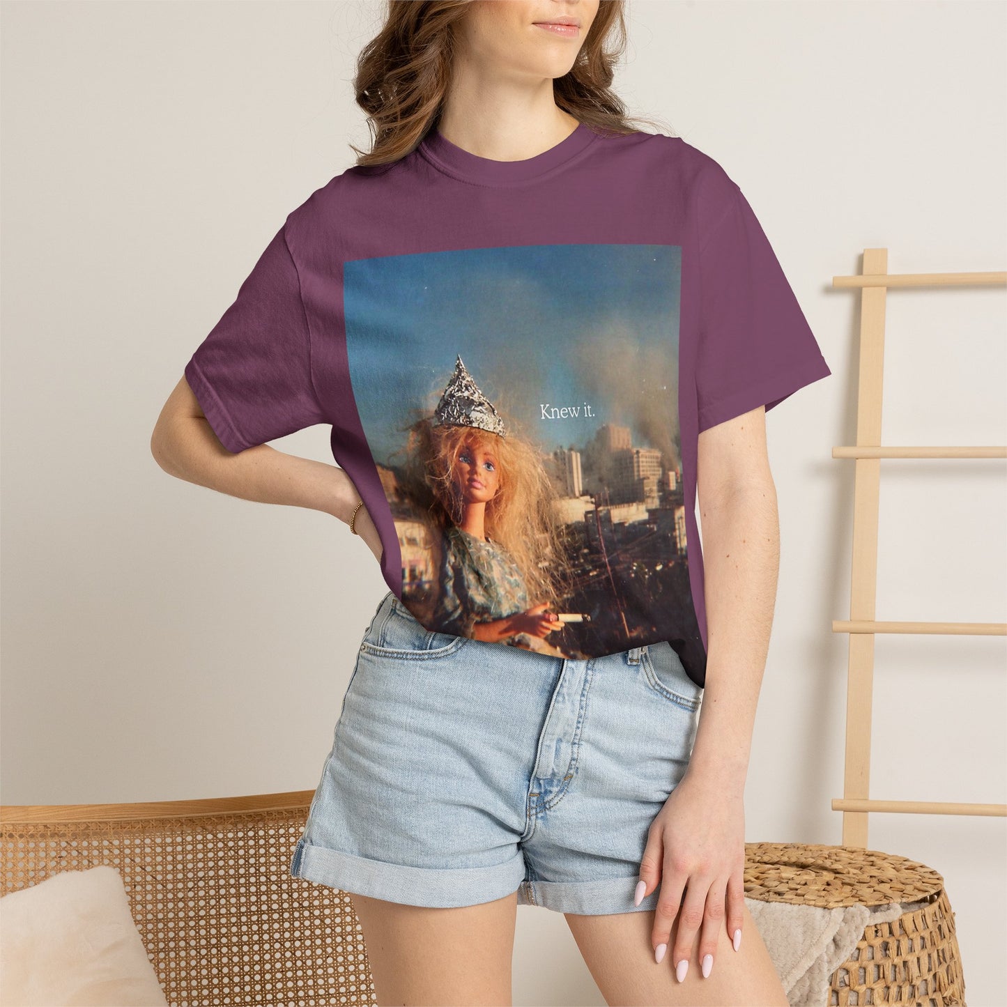T-Shirt — Retro Barbie City Photo Tee with "Know 6" Text