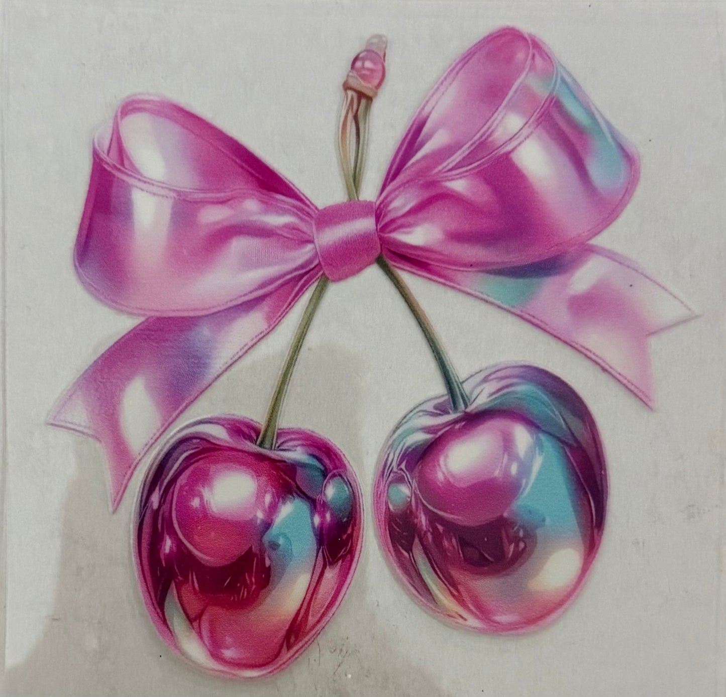 Pink cherry bow