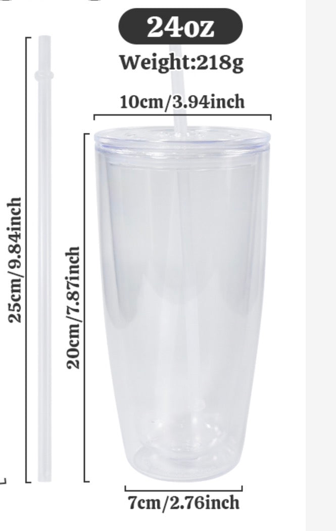 24oz acrylic curved snow globe