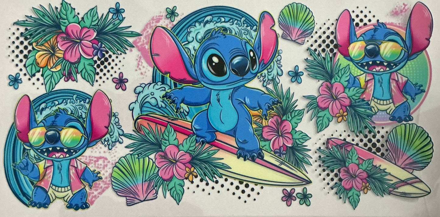 Blue guy surfing