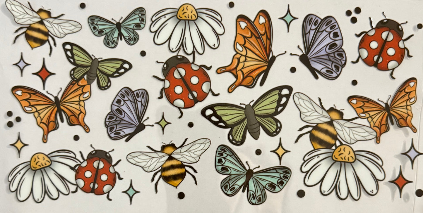 Butterflies, ladybugs, bees
