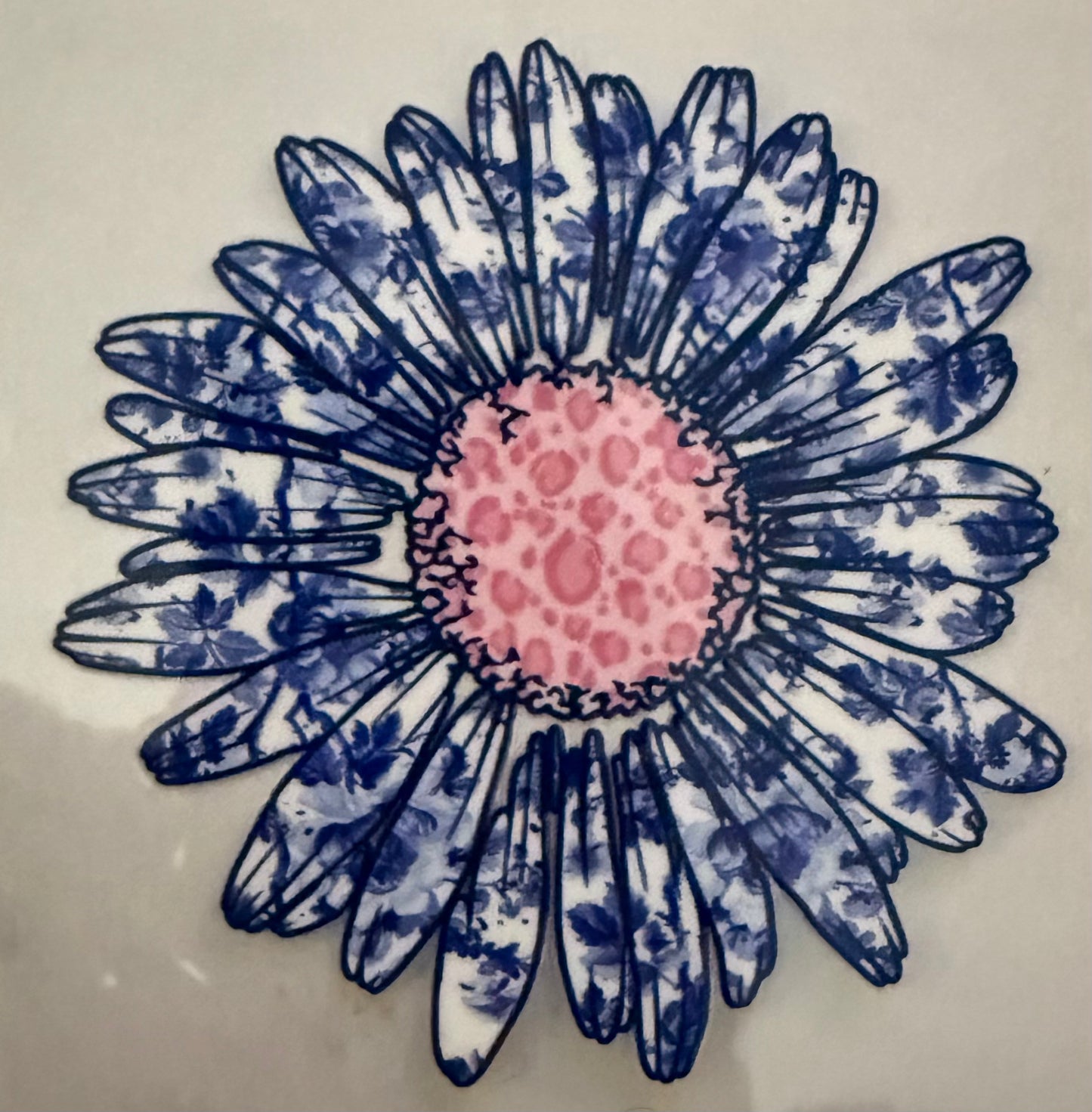 Blue and pink flower
