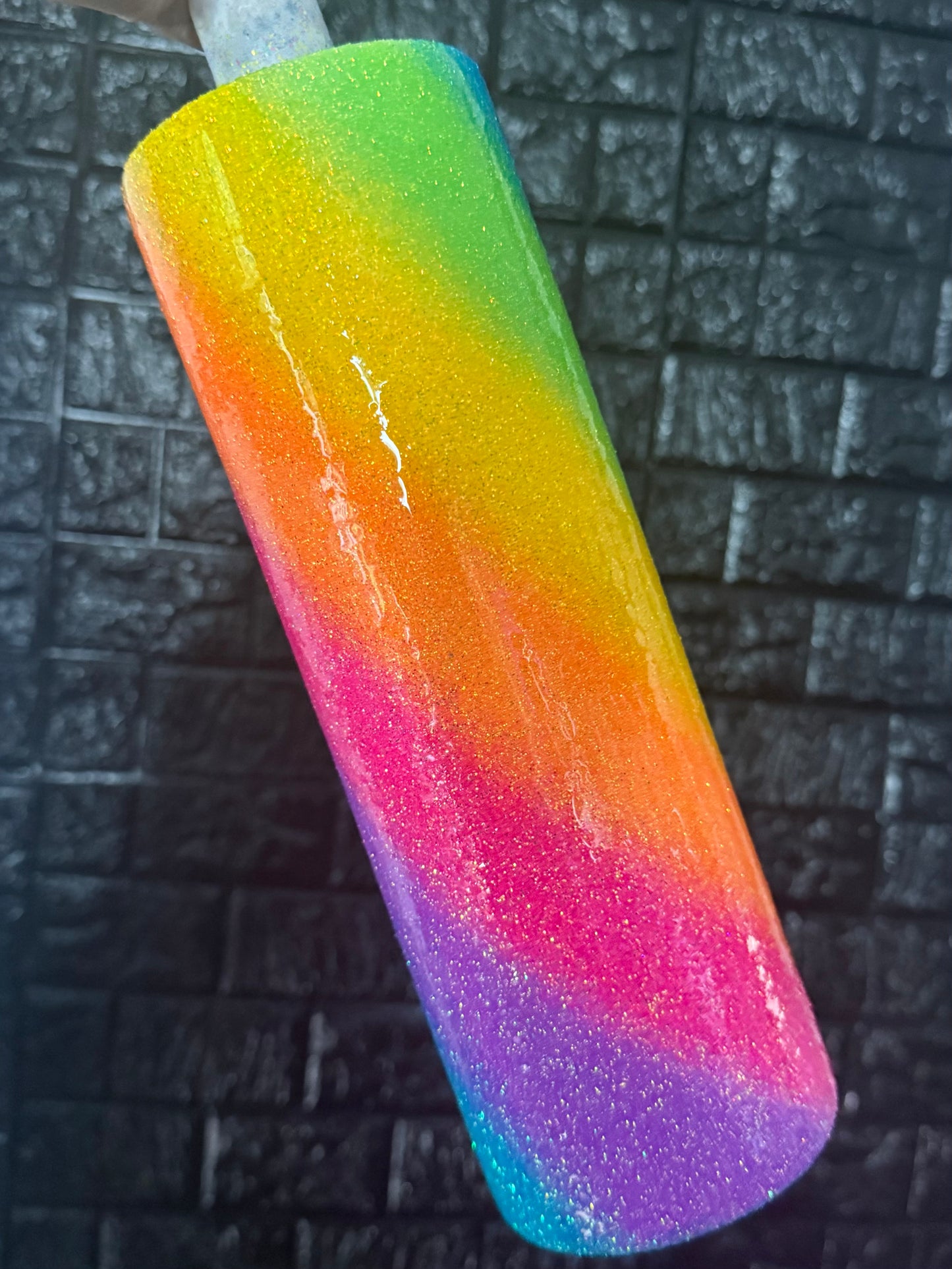 30oz skinny rainbow swirl
