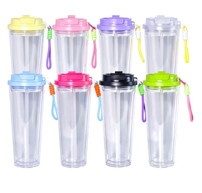 24oz leak proof snow globe w/ multi function lid (flip top straw & spout)