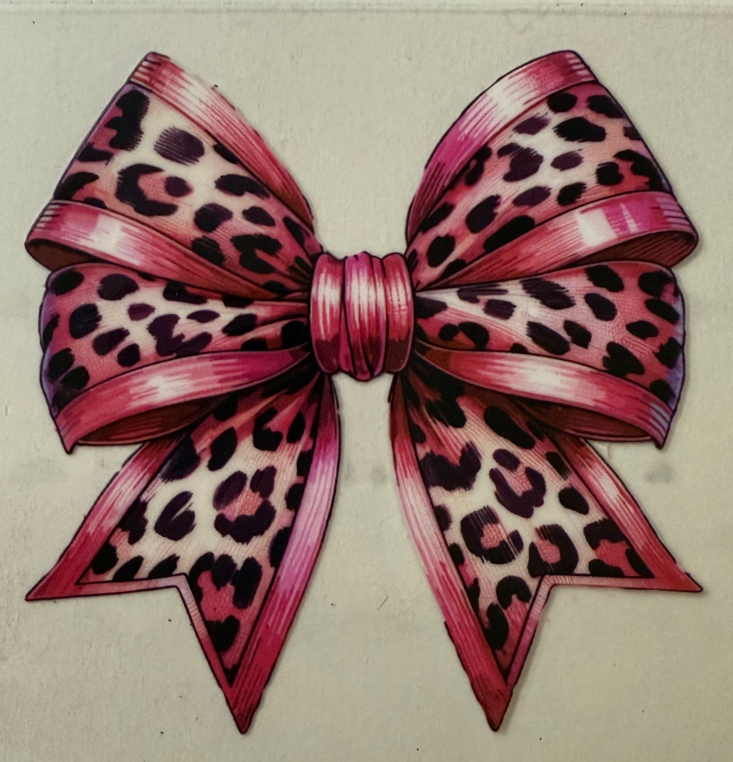 Pink leopard bow