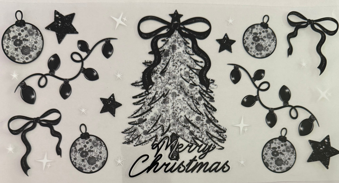 Black and white merry Christmas