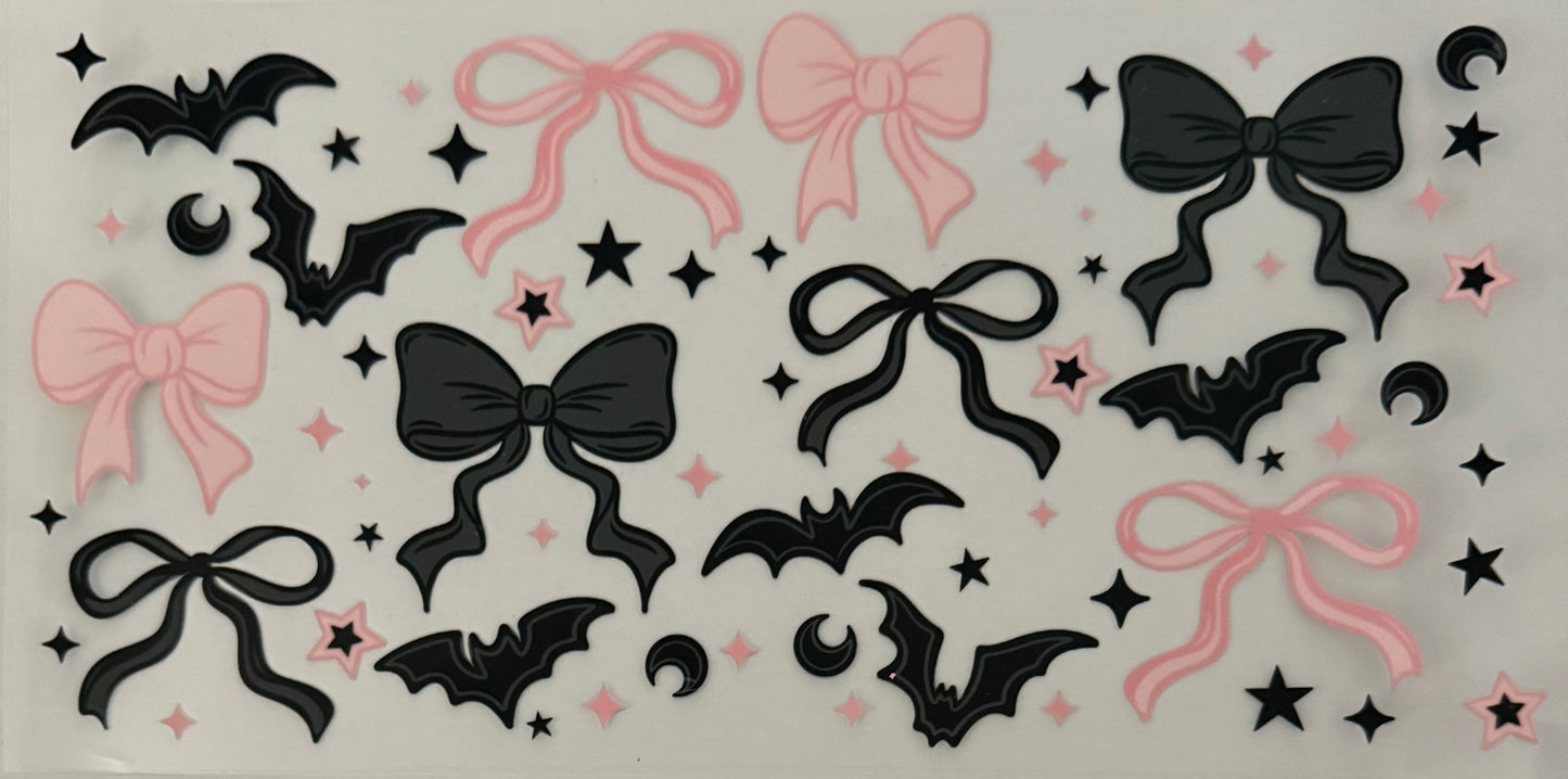 Pink and black spooky bows