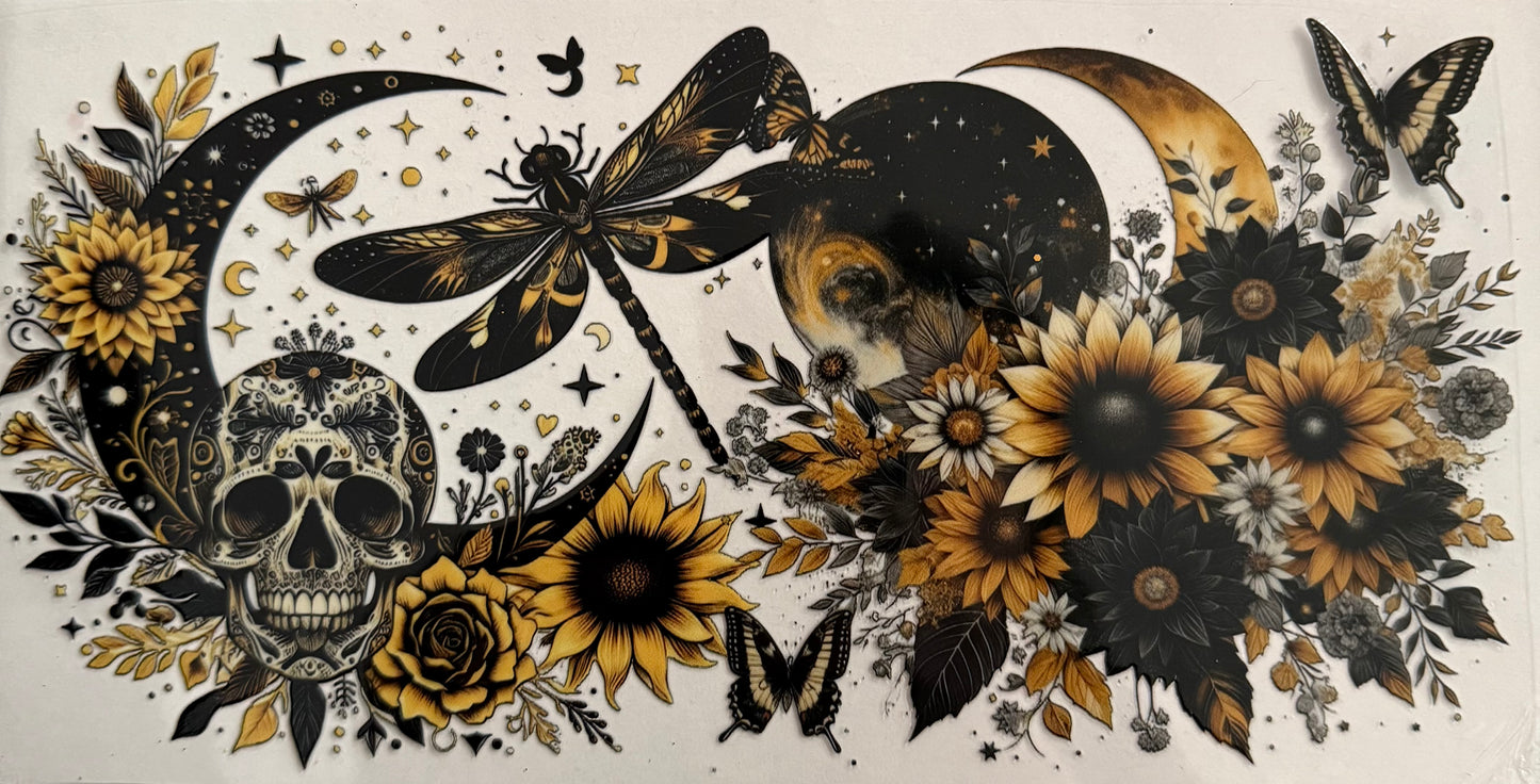 Skull flowers dragonfly