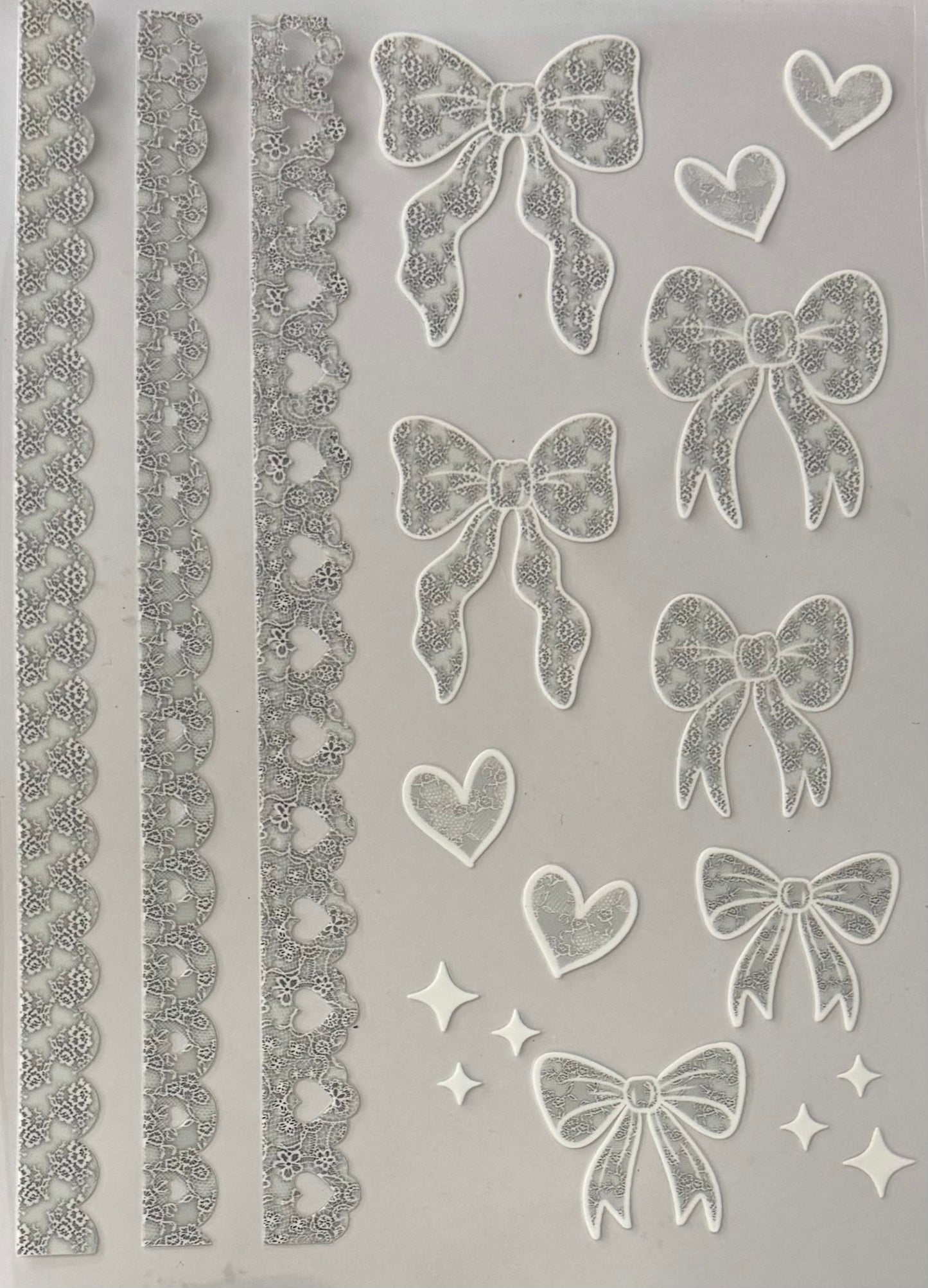Lace bow element sheet