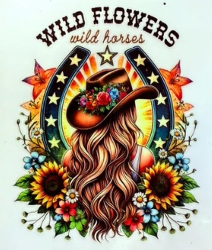 Wild flowers wild horses