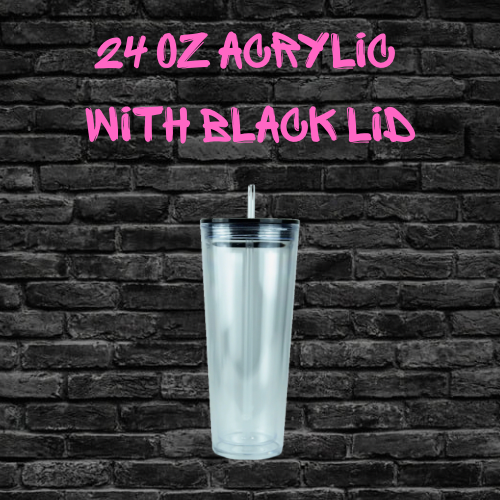 24oz acrylic snow globe (black lid)