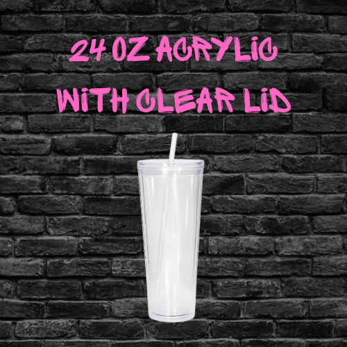 24oz acrylic snow globe (clear lid)