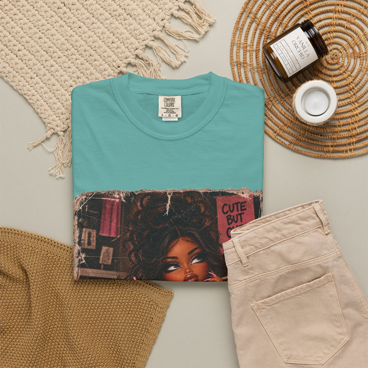 T-Shirt — Cute But Over It Graphic Tee (Girl with Cocktail)
