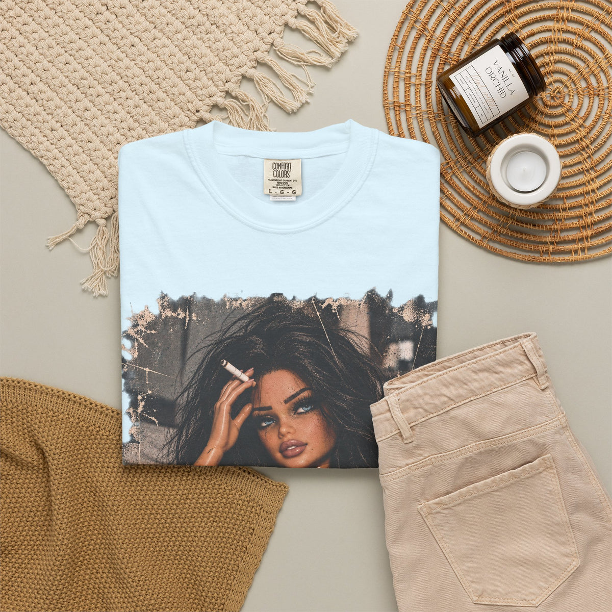 Graphic Tee — Sassy Woman with 'Fuck Off' Coffee Mug