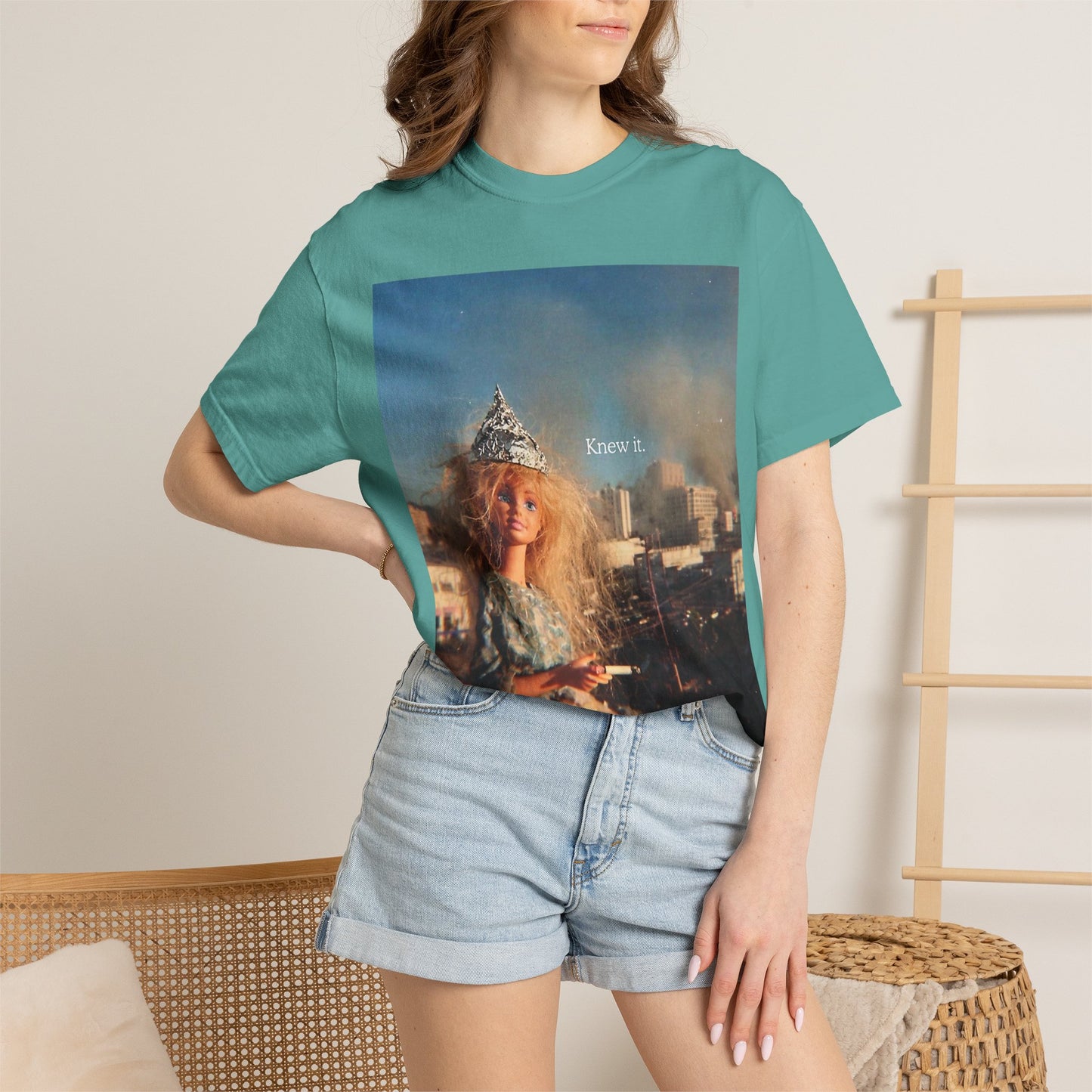 T-Shirt — Retro Barbie City Photo Tee with "Know 6" Text