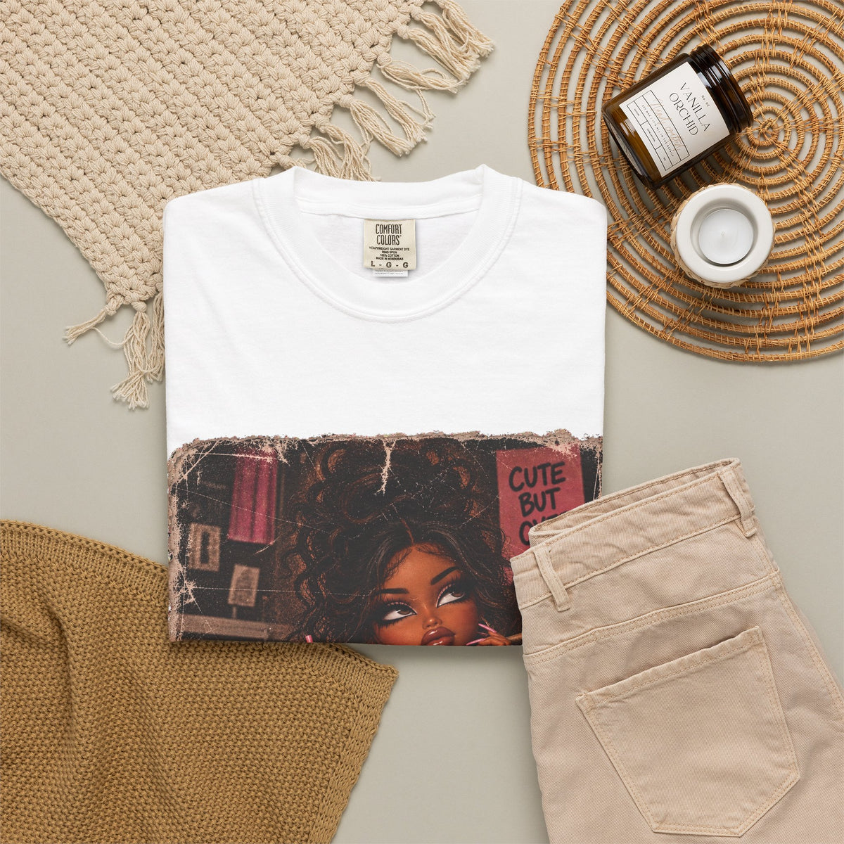 T-Shirt — Cute But Over It Graphic Tee (Girl with Cocktail)
