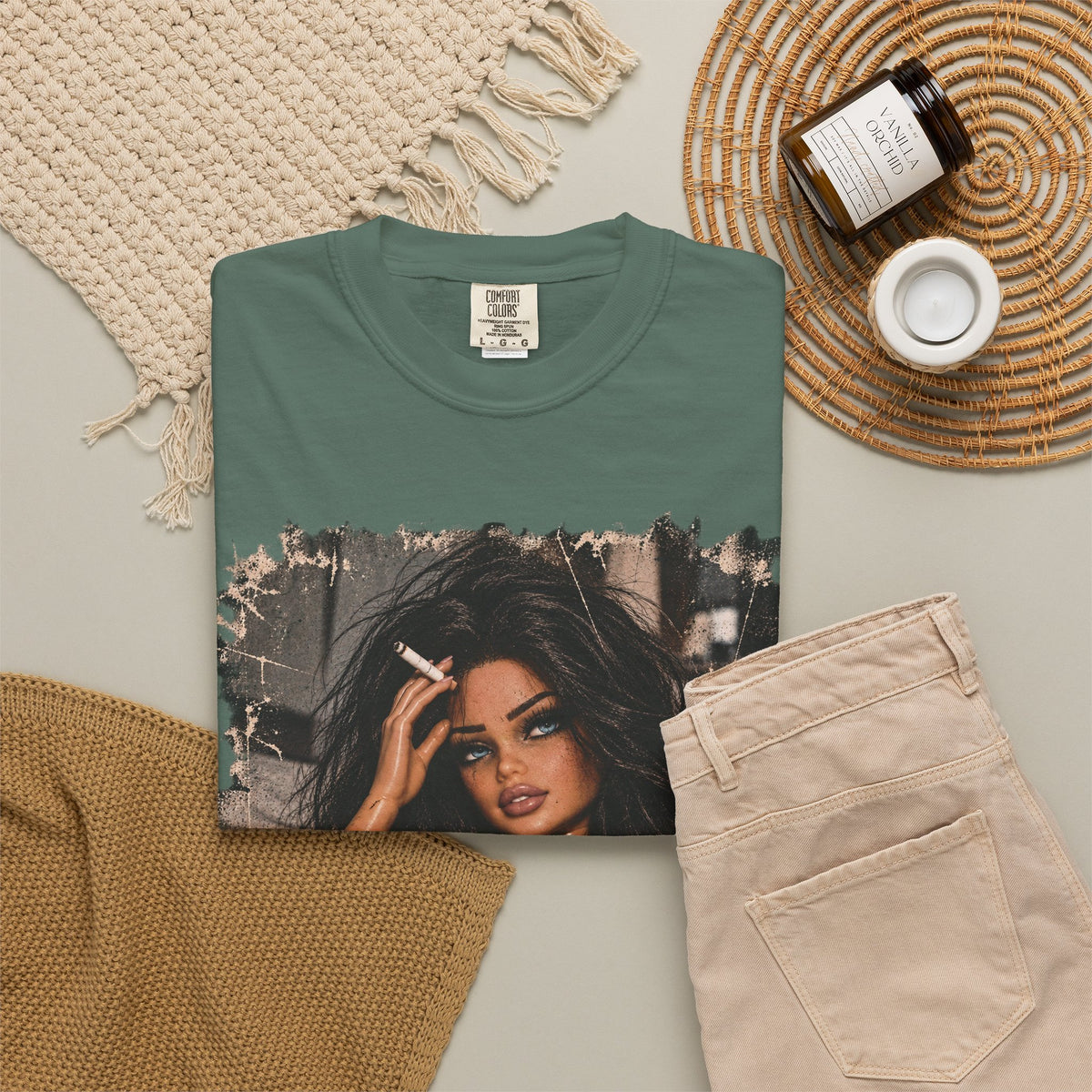 Graphic Tee — Sassy Woman with 'Fuck Off' Coffee Mug