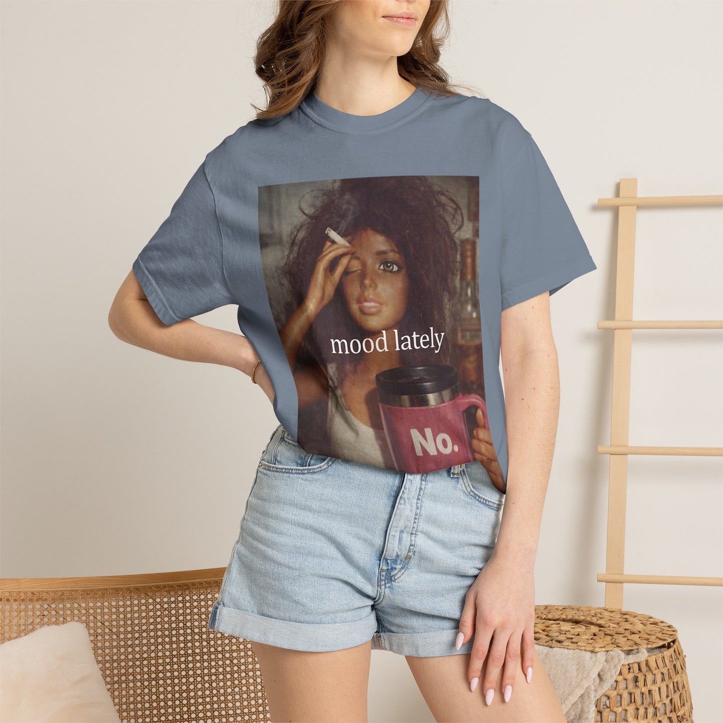 Graphic Tee — 'Mood Lately' Vintage Photo with No. Mug