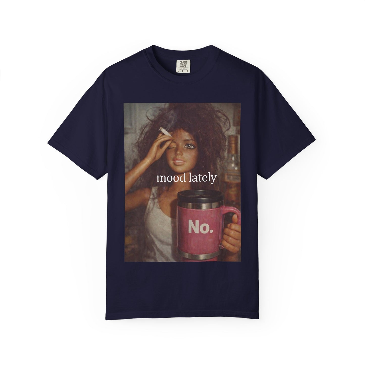 Graphic Tee — 'Mood Lately' Vintage Photo with No. Mug