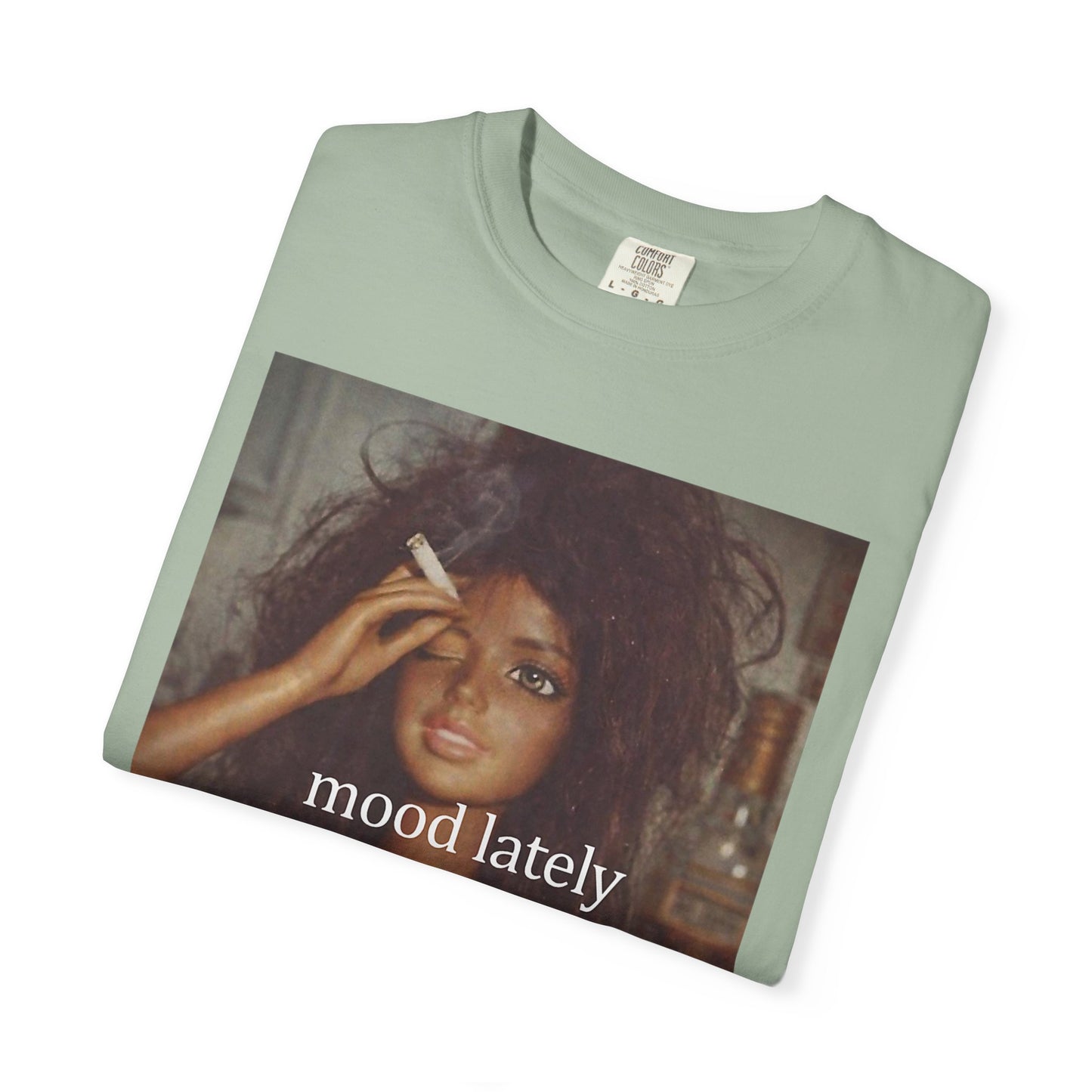Graphic Tee — 'Mood Lately' Vintage Photo with No. Mug
