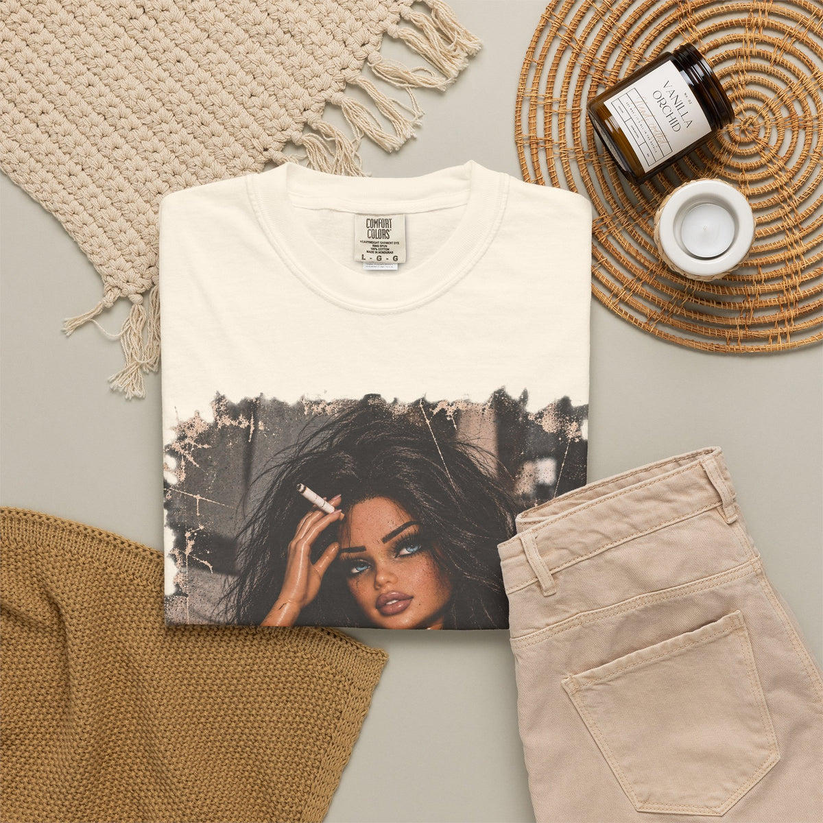 Graphic Tee — Sassy Woman with 'Fuck Off' Coffee Mug