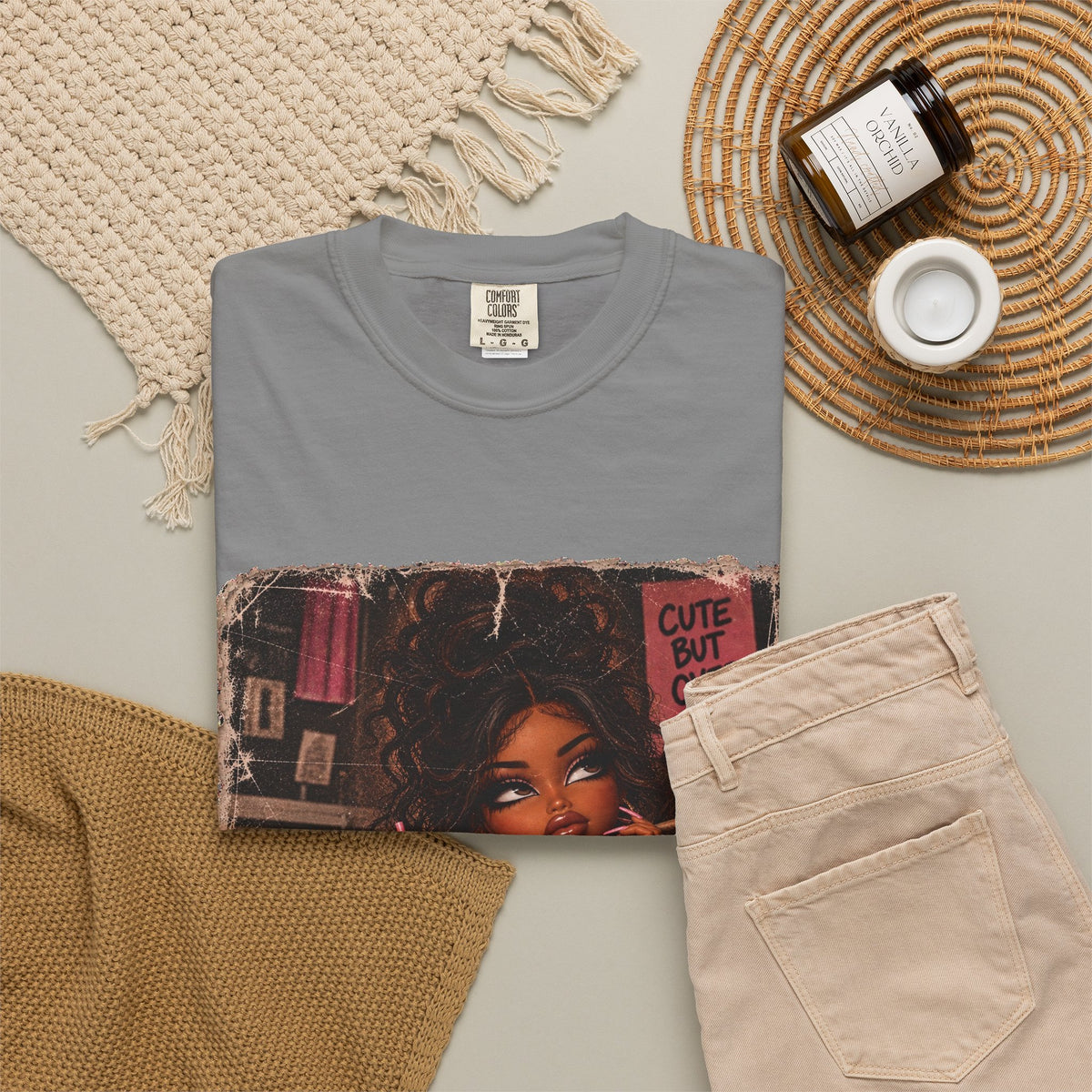 T-Shirt — Cute But Over It Graphic Tee (Girl with Cocktail)