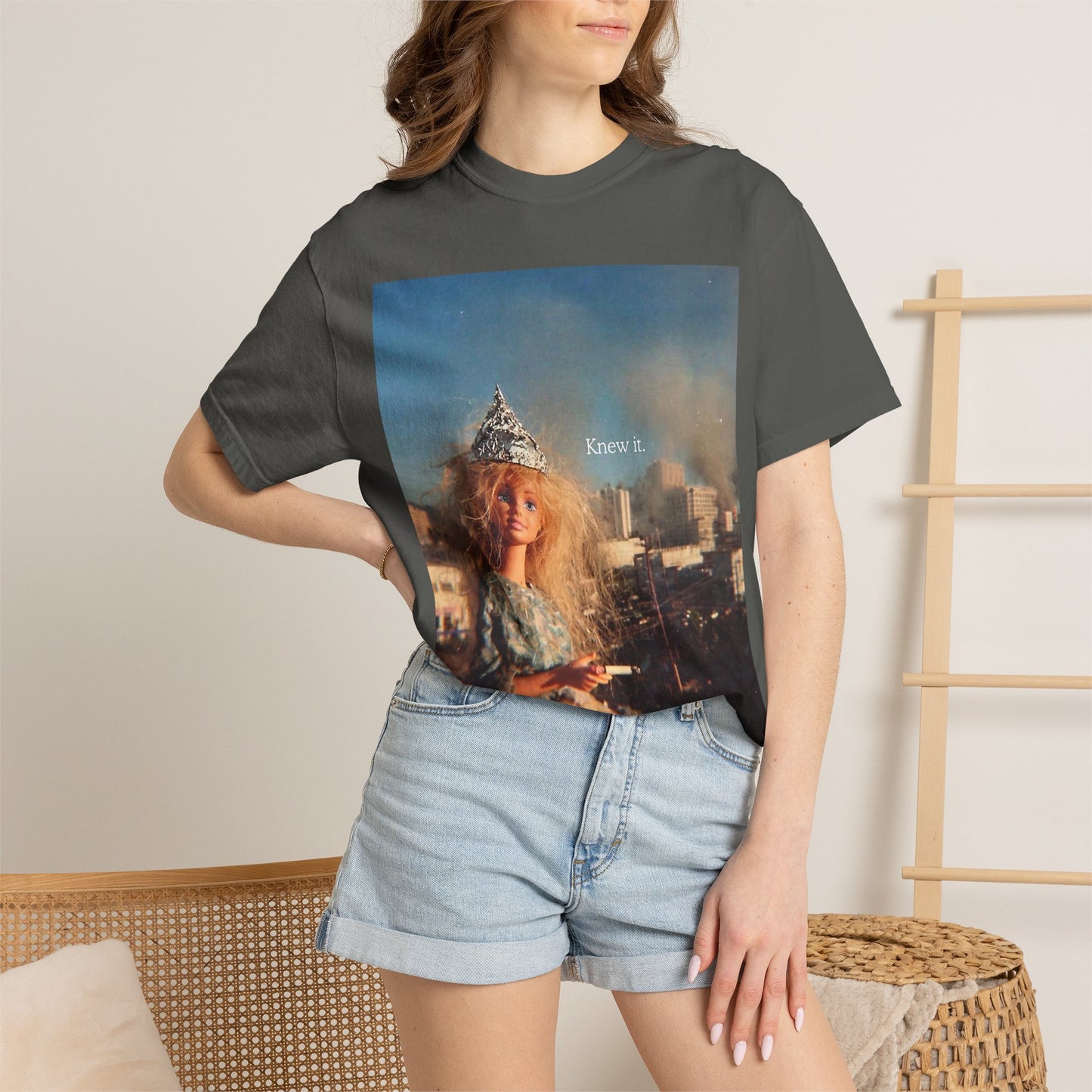 T-Shirt — Retro Barbie City Photo Tee with "Know 6" Text