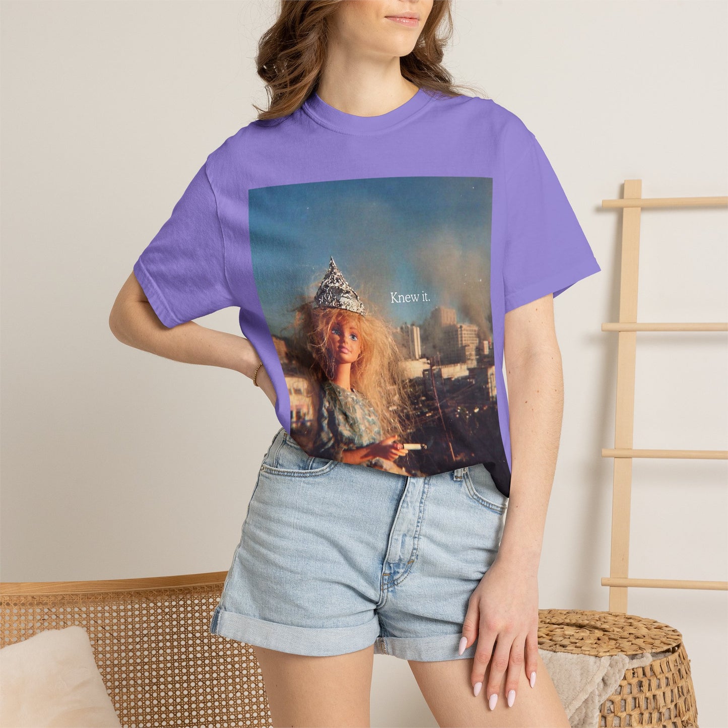 T-Shirt — Retro Barbie City Photo Tee with "Know 6" Text