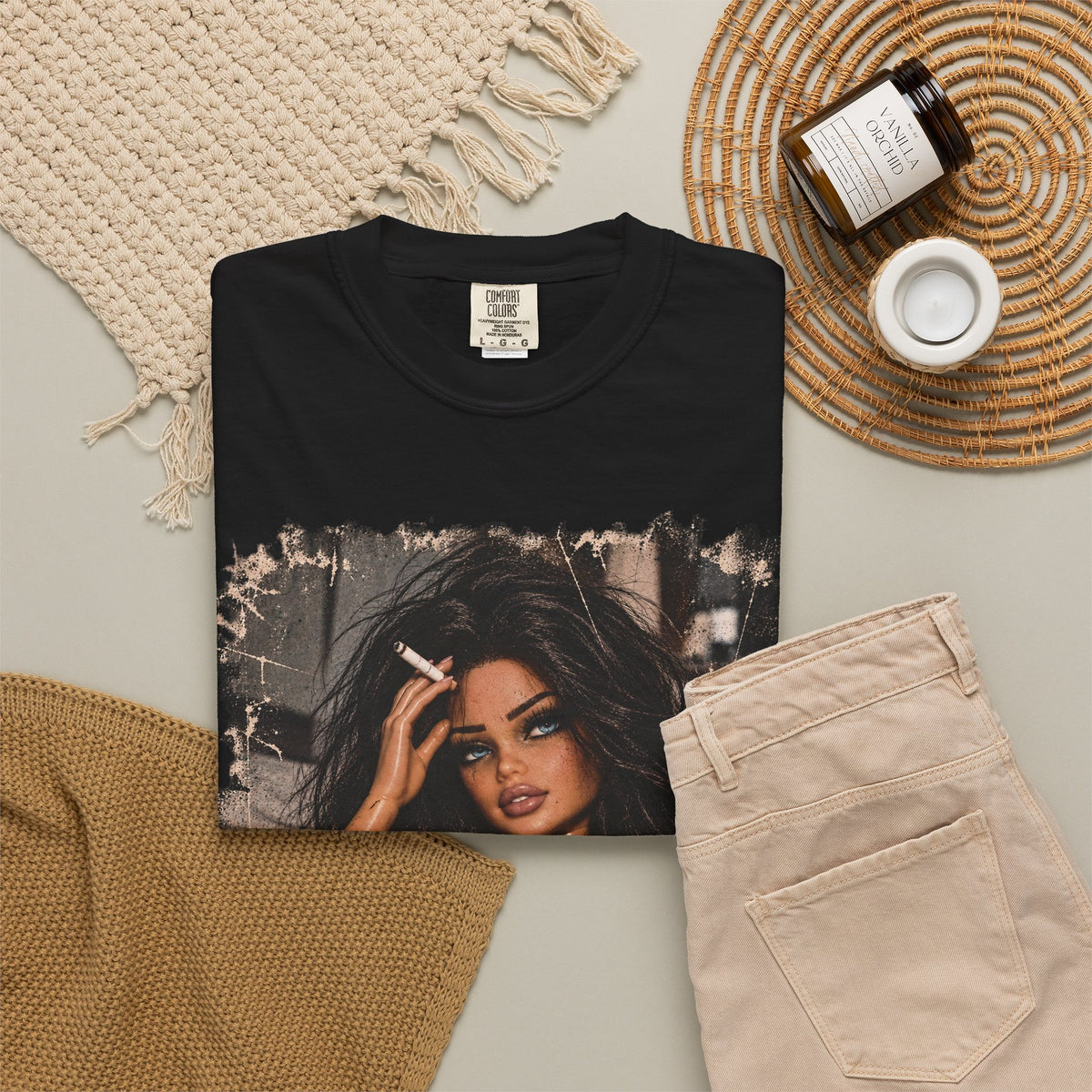 Graphic Tee — Sassy Woman with 'Fuck Off' Coffee Mug