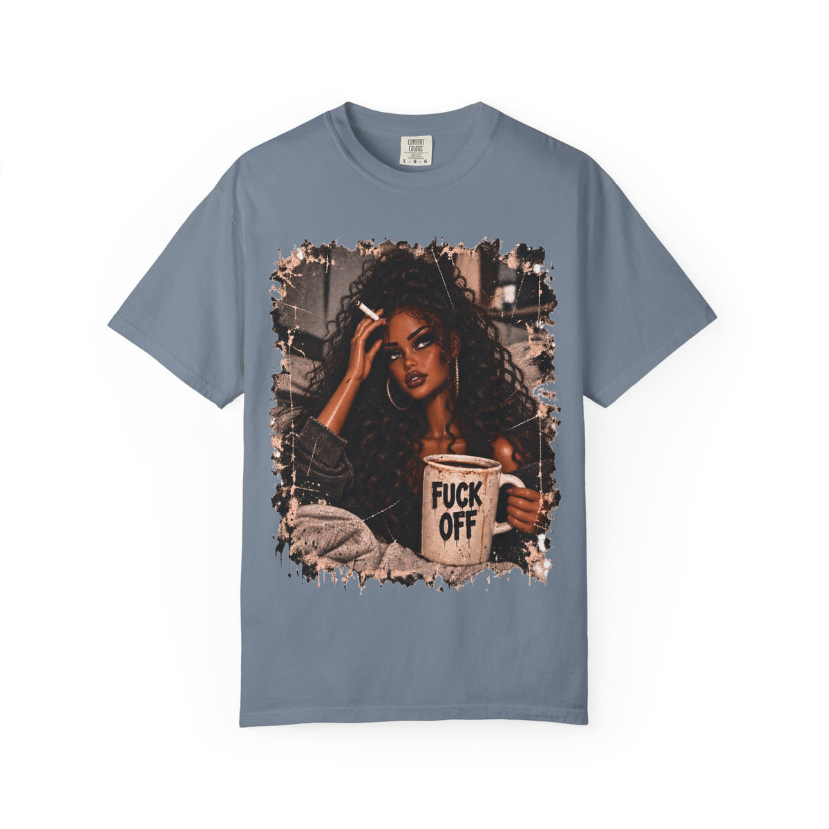Curly Hair F*ck Off Coffee Girl T Shirt