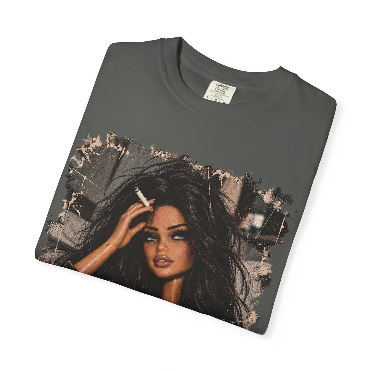 Graphic Tee — Sassy Woman with 'Fuck Off' Coffee Mug