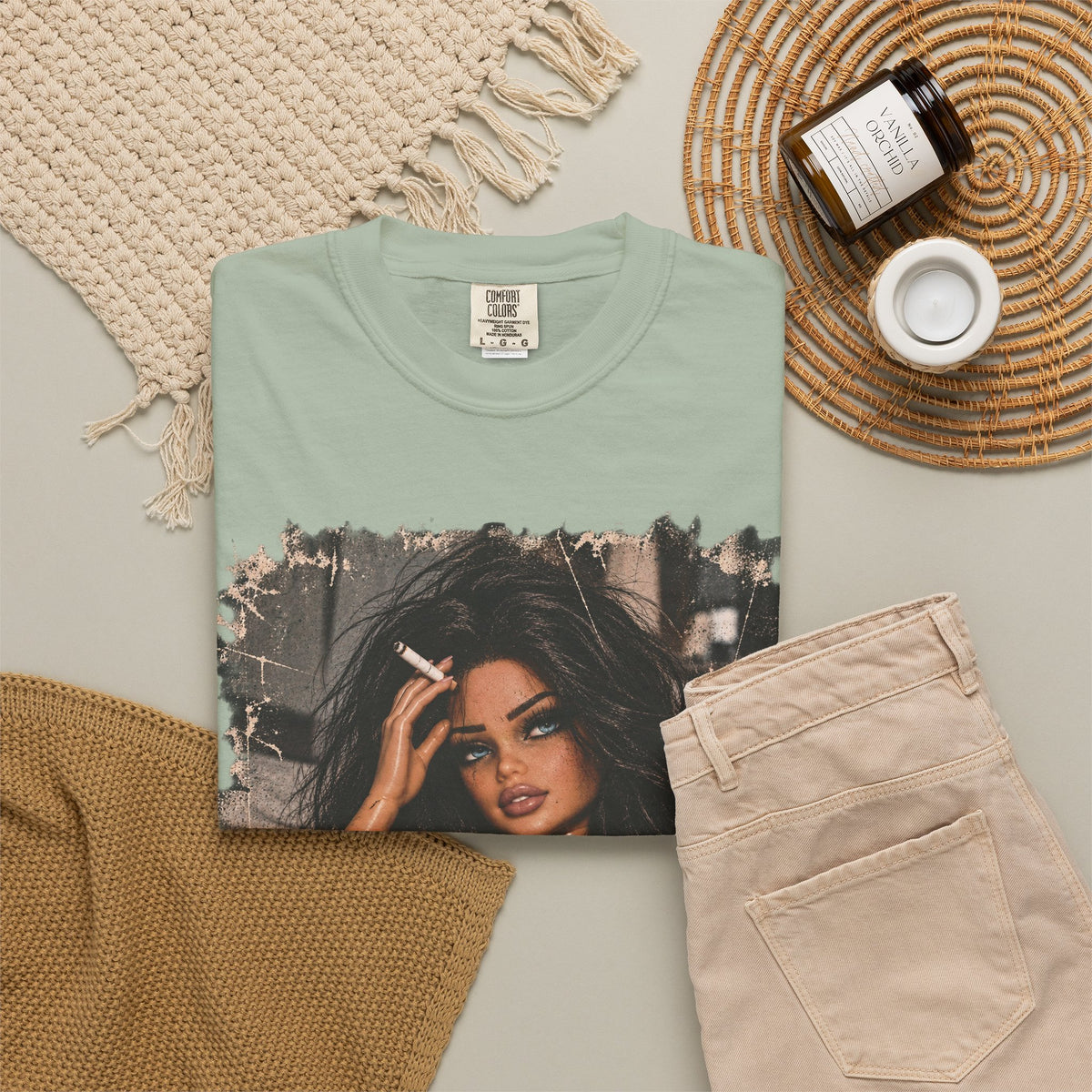 Graphic Tee — Sassy Woman with 'Fuck Off' Coffee Mug