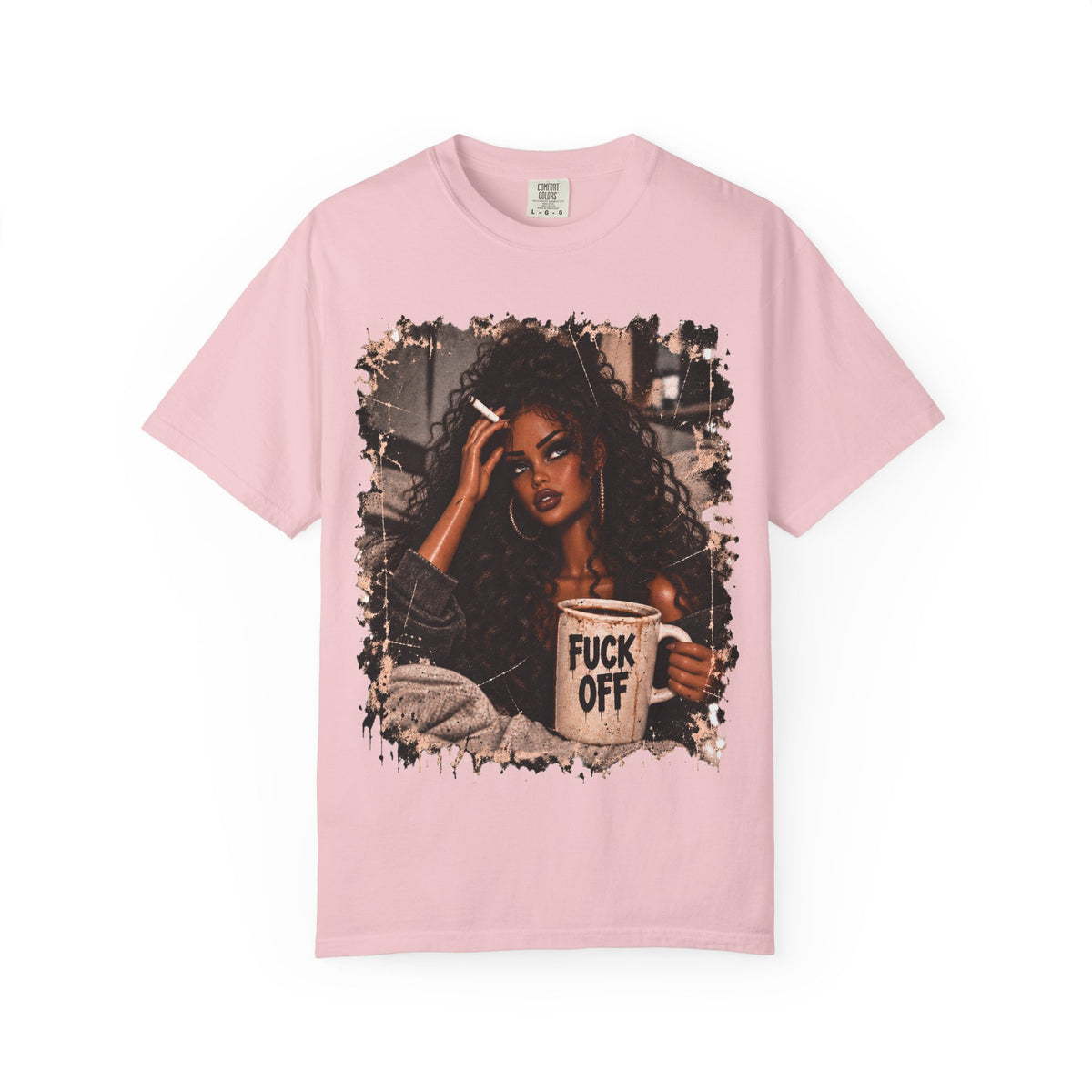Curly Hair F*ck Off Coffee Girl T Shirt