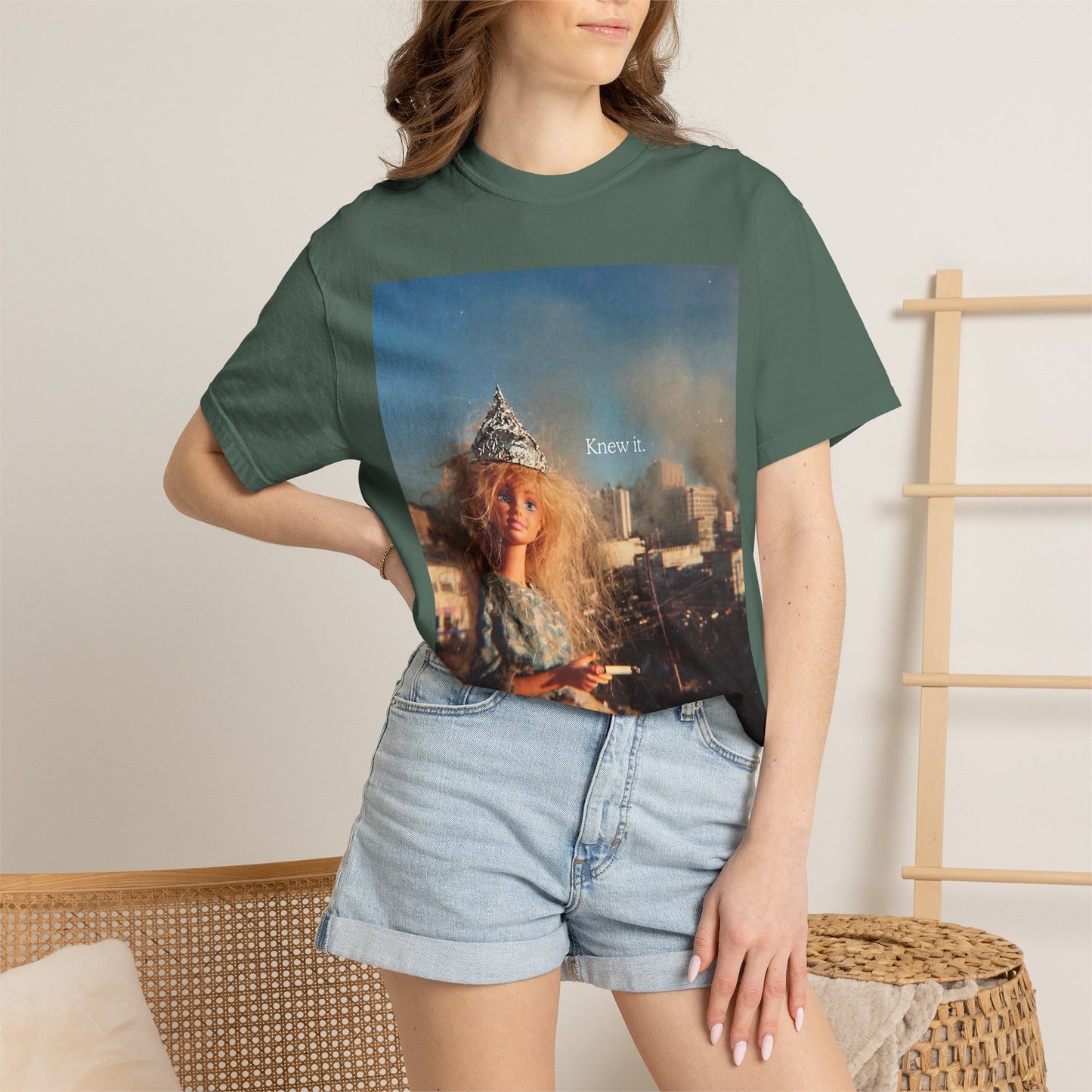 T-Shirt — Retro Barbie City Photo Tee with "Know 6" Text