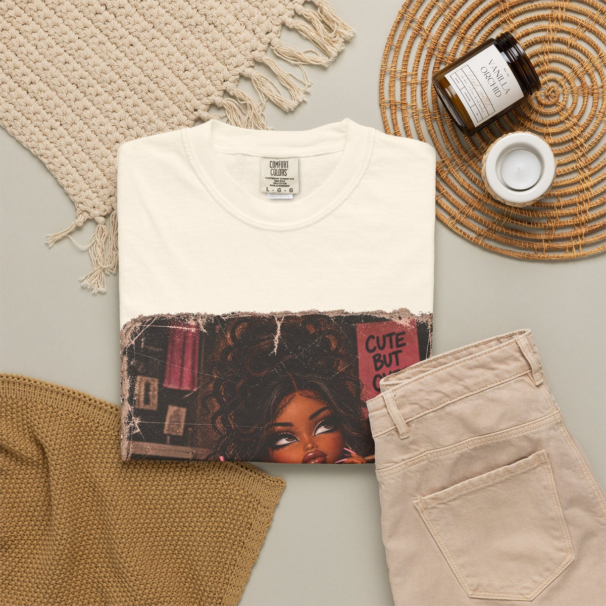 T-Shirt — Cute But Over It Graphic Tee (Girl with Cocktail)