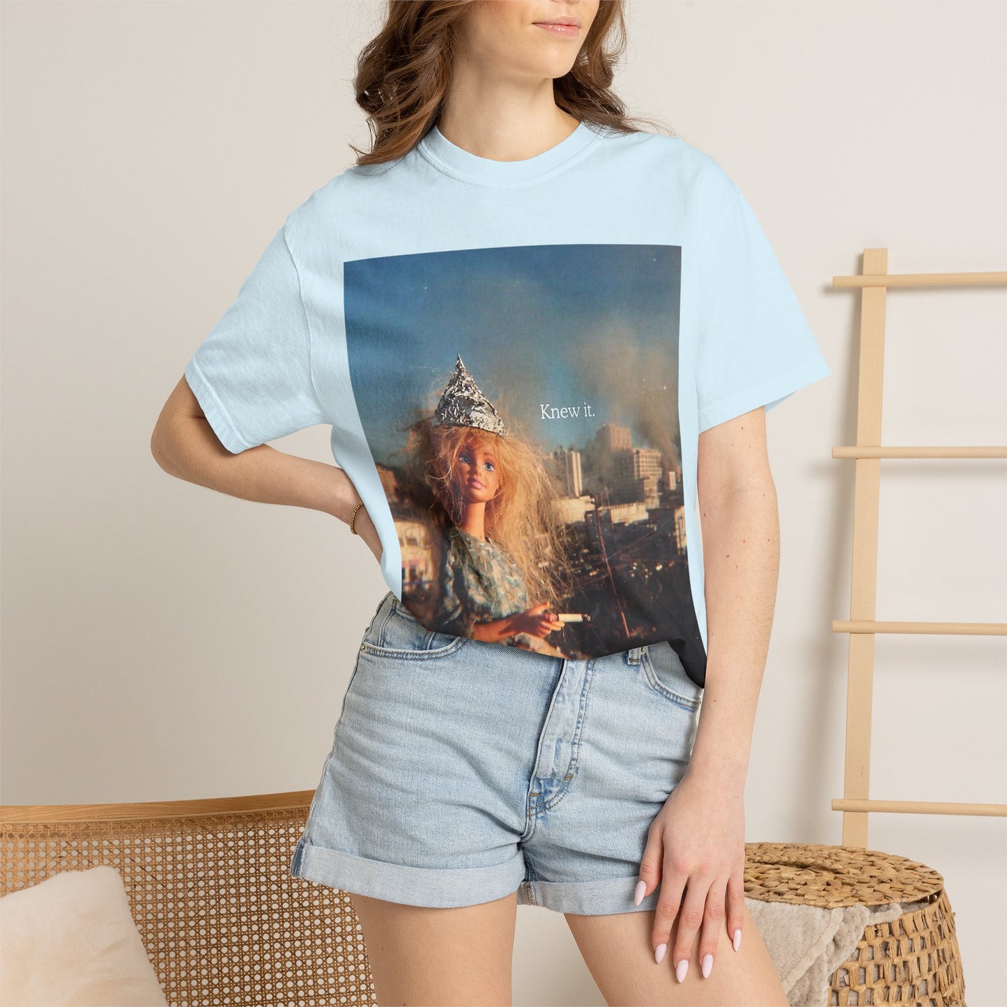 T-Shirt — Retro Barbie City Photo Tee with "Know 6" Text