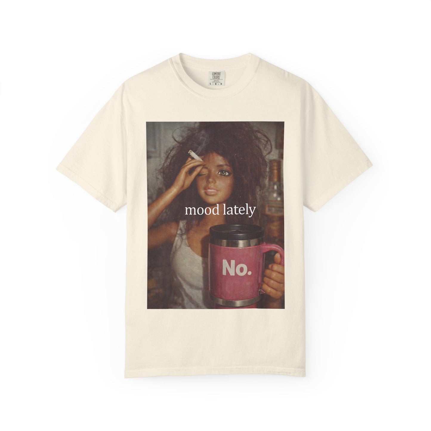 Graphic Tee — 'Mood Lately' Vintage Photo with No. Mug