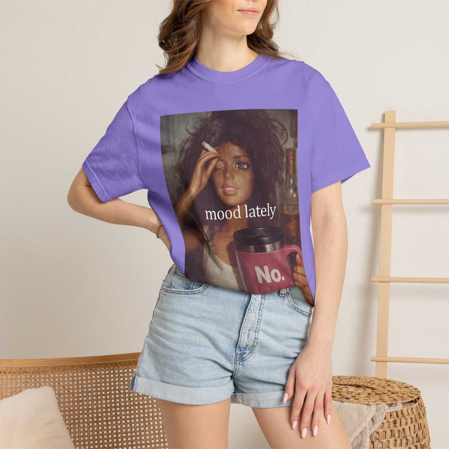 Graphic Tee — 'Mood Lately' Vintage Photo with No. Mug