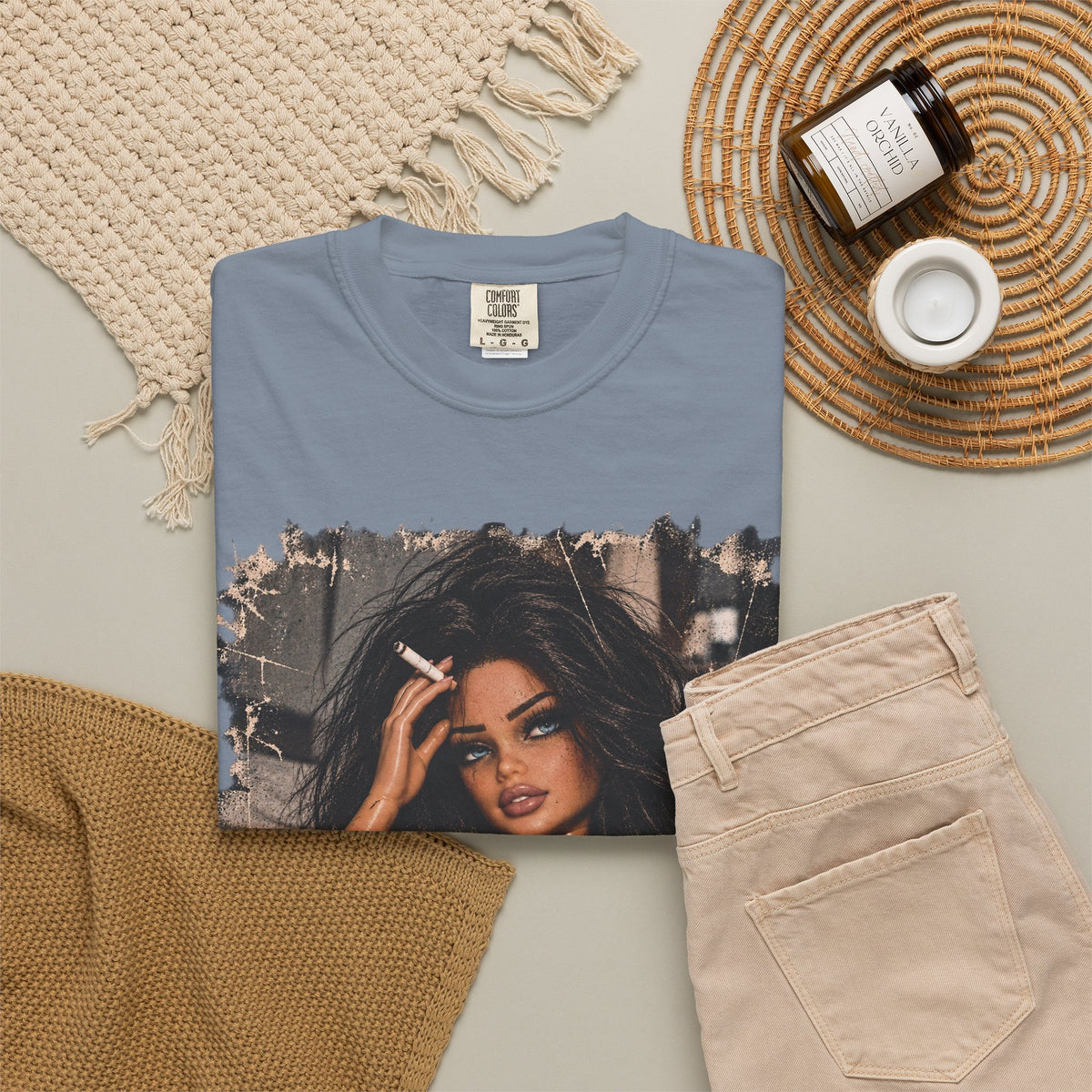 Graphic Tee — Sassy Woman with 'Fuck Off' Coffee Mug