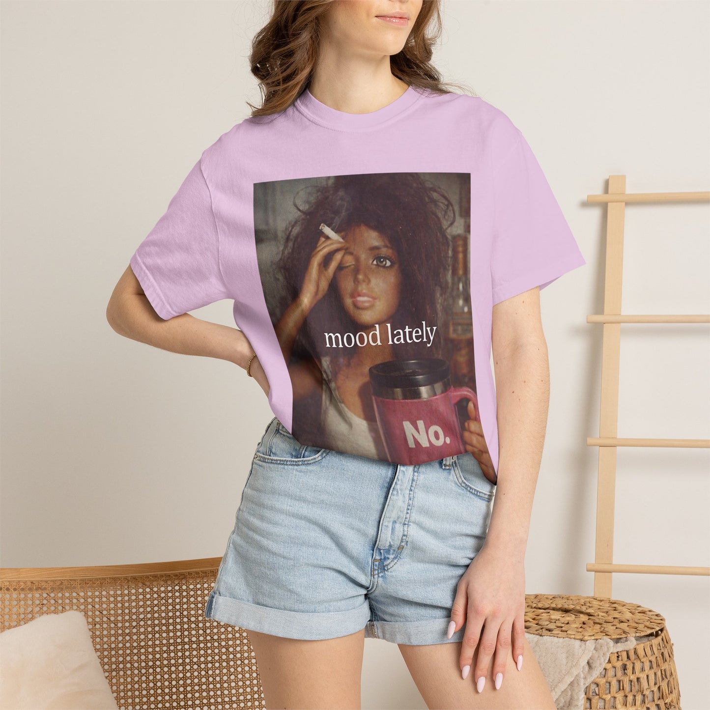 Graphic Tee — 'Mood Lately' Vintage Photo with No. Mug