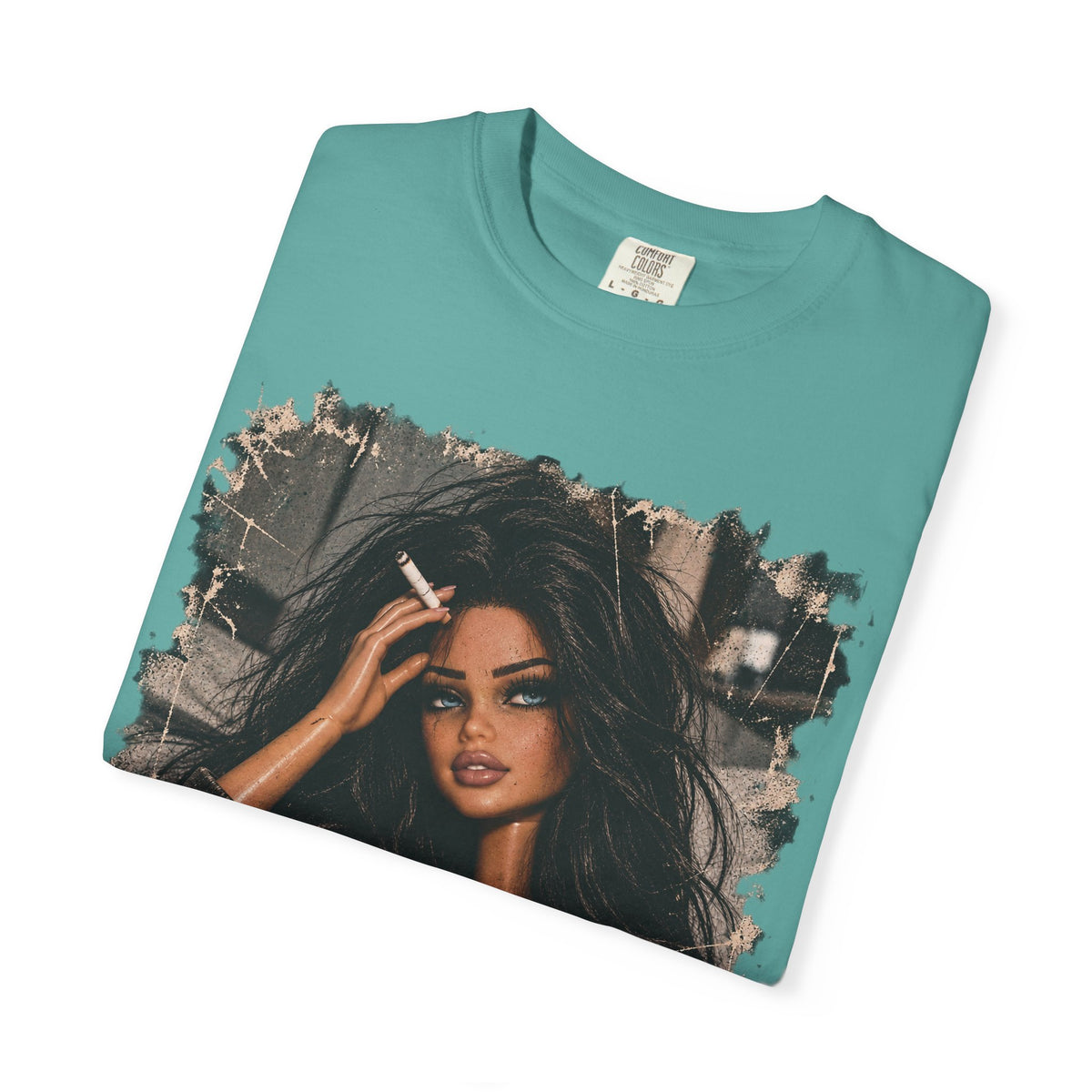 Graphic Tee — Sassy Woman with 'Fuck Off' Coffee Mug