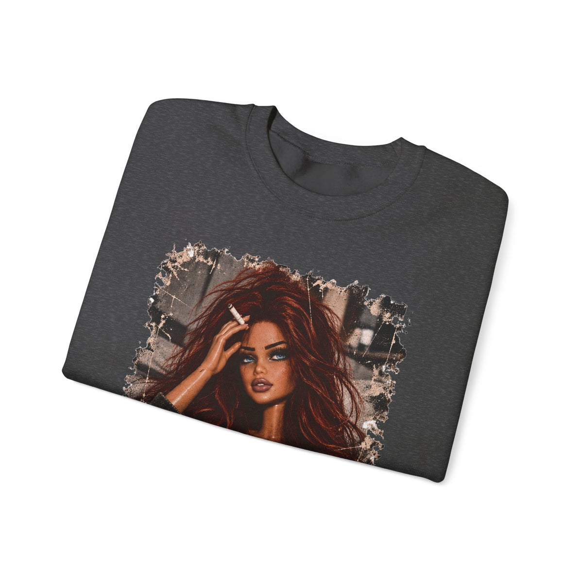 Red Hair F*ck Off Coffee Girl Crewneck Sweatshirt