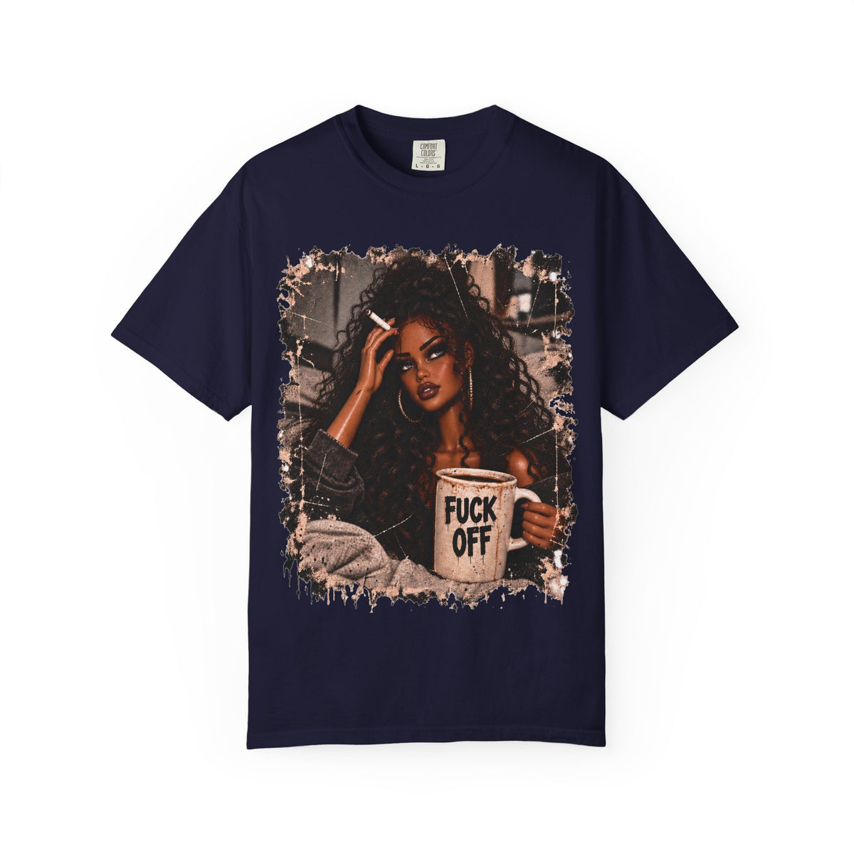 Curly Hair F*ck Off Coffee Girl T Shirt