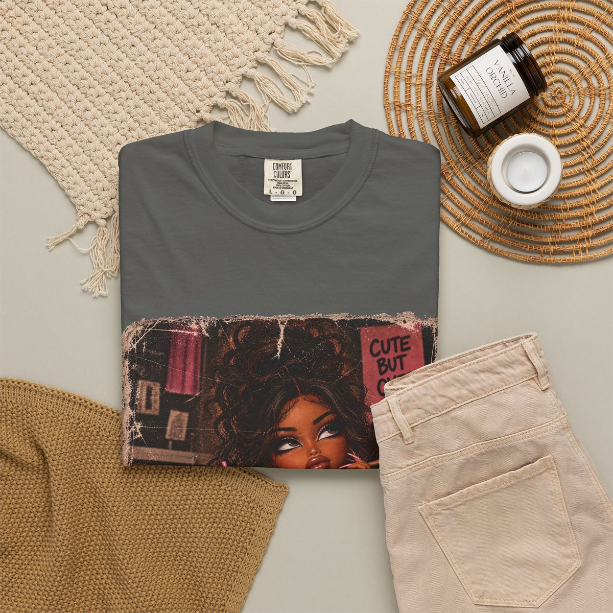 T-Shirt — Cute But Over It Graphic Tee (Girl with Cocktail)