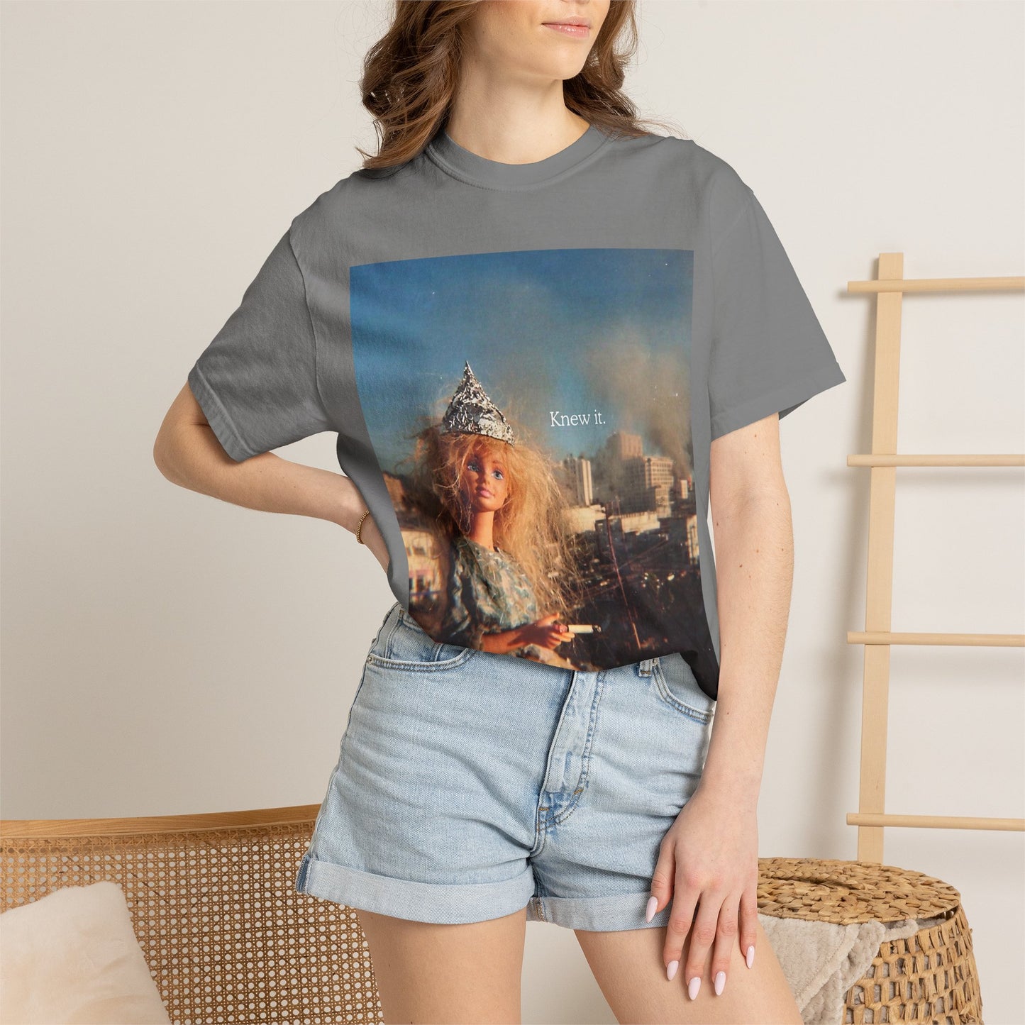 T-Shirt — Retro Barbie City Photo Tee with "Know 6" Text