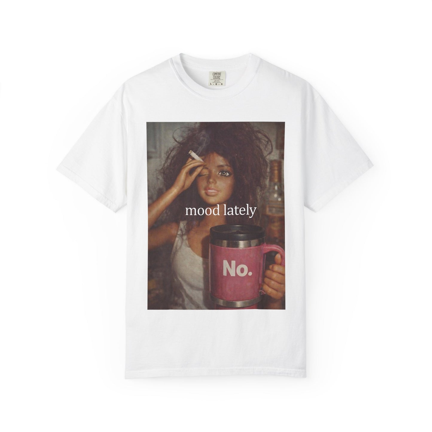Graphic Tee — 'Mood Lately' Vintage Photo with No. Mug