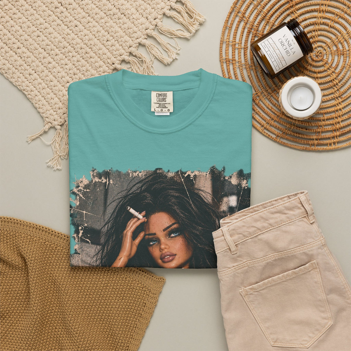 Graphic Tee — Sassy Woman with 'Fuck Off' Coffee Mug