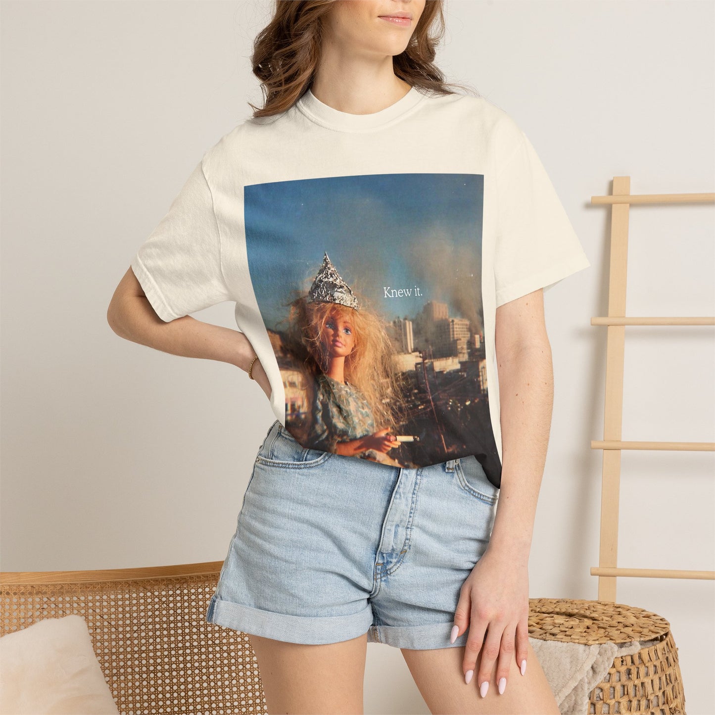 T-Shirt — Retro Barbie City Photo Tee with "Know 6" Text