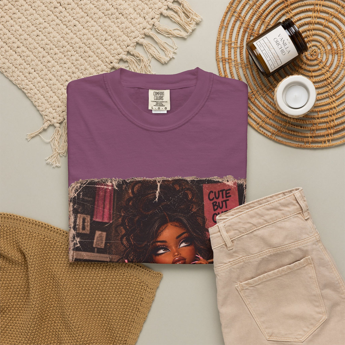 T-Shirt — Cute But Over It Graphic Tee (Girl with Cocktail)